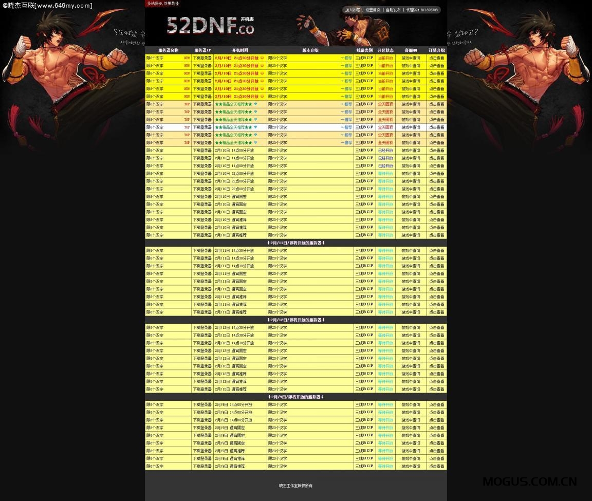 黑色DNF私服游戏发布站风格PHP发布站程序模板源码